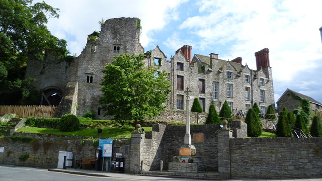 Children exploring Hay Castle - historic attraction in Hay-on-Wye
