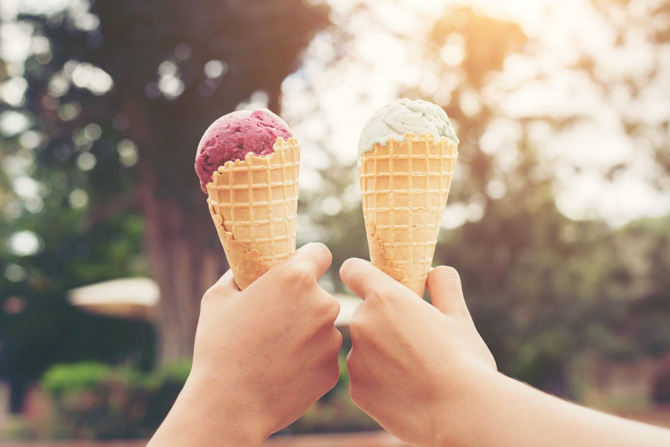 Kids enjoying ice cream in Hay-on-Wye - family-friendly treats