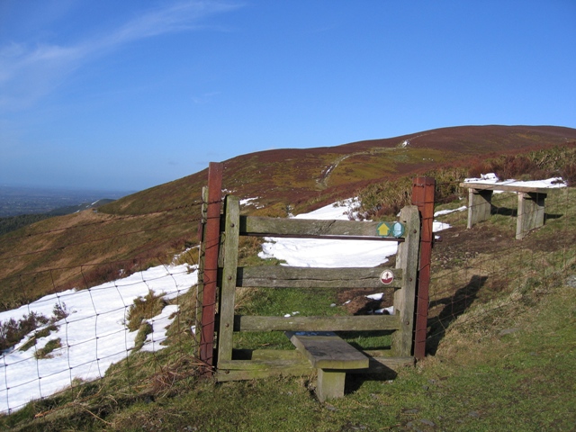 Offa's Dyke Path trail marker near Hay-on-Wye - historic long-distance walking route